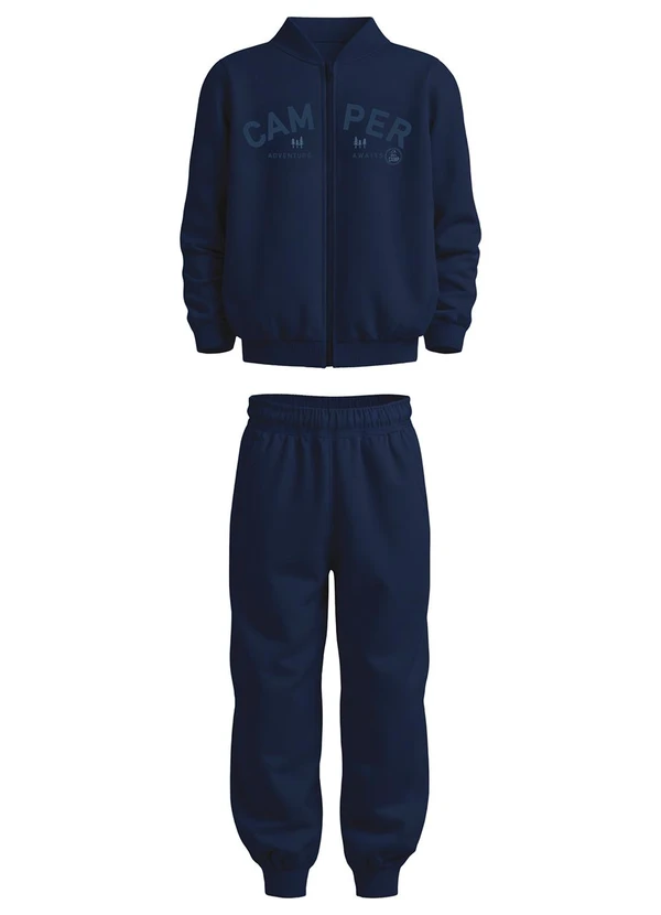 Malwee Kids - Conjunto Camper em Moletom Azul Marinho