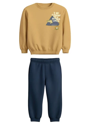 Malwee Kids - Conjunto Camping em Moletom Amarelo Pastel - MALWEE KIDS