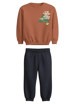 Malwee Kids - Conjunto Camping em Moletom Terracota - MALWEE KIDS