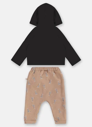Up Baby - Conjunto Cardigan e Calça Bebê Preto - UP BABY
