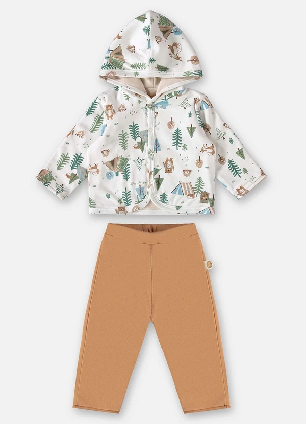 Up Baby - Conjunto Cardigan e Calça Comfy Off White 2