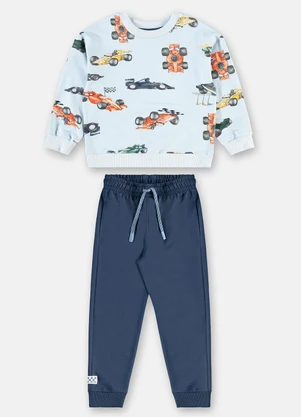 Up Baby - Conjunto Carros Blusão Calça Azul - UP BABY