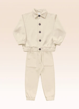 Fakini Kids - Conjunto Casaco e Calça Bege - FAKINI KIDS