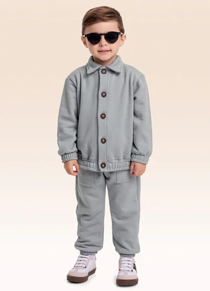Fakini Kids - Conjunto Casaco e Calça Cinza - FAKINI KIDS