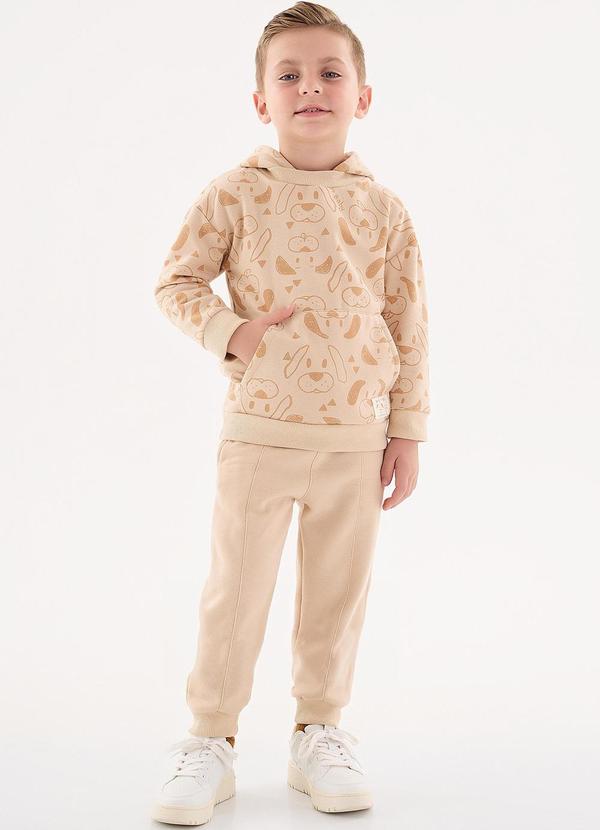 Up Baby - Conjunto Casaco e Calça Infantil Bege
