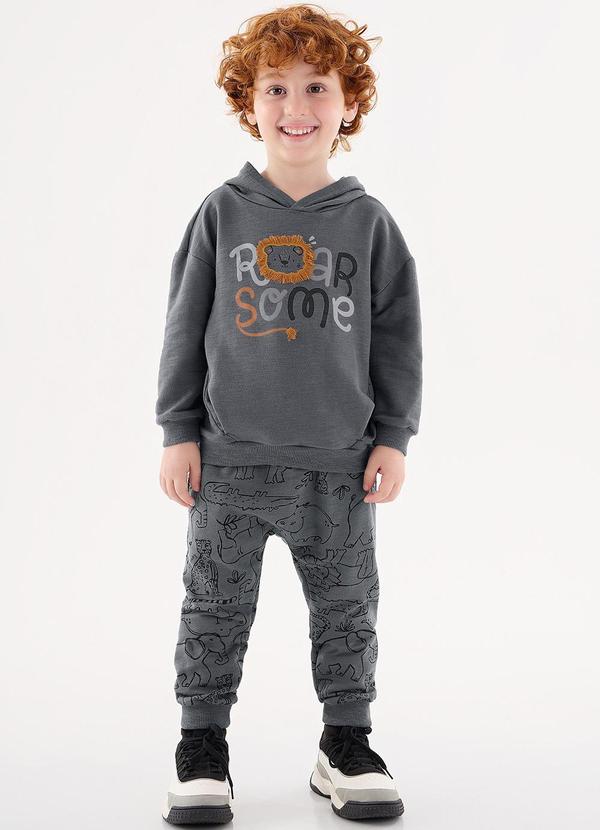 Up Baby - Conjunto Casaco e Calça Infantil Cinza