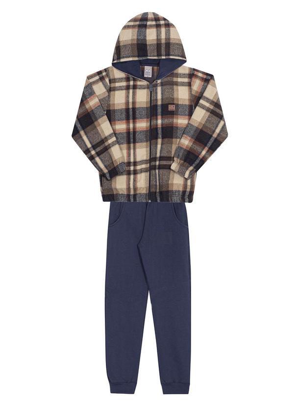 Randa Mundu - Conjunto Casaco Flanela/Calça Moletom Marrom
