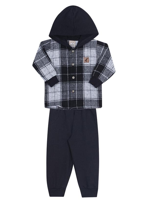 Randa Mundu - Conjunto Casaco Flanela/Calça Moletom Prata