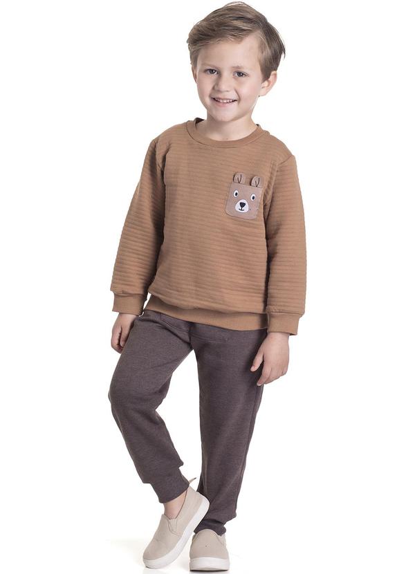 Randa Mundu - Conjunto Casaco Mat/Calça Moletom Marrom