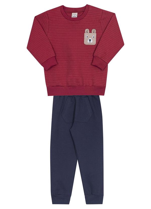 Randa Mundu - Conjunto Casaco Mat/Calça Moletom Vermelho