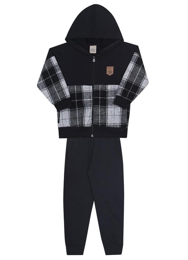 Randa Mundu - Conjunto Casaco Mole/Flanela/Calça Mole Preto