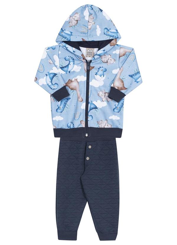 Randa Mundu - Conjunto Casaco Moletom/Calça Metalasse Azul