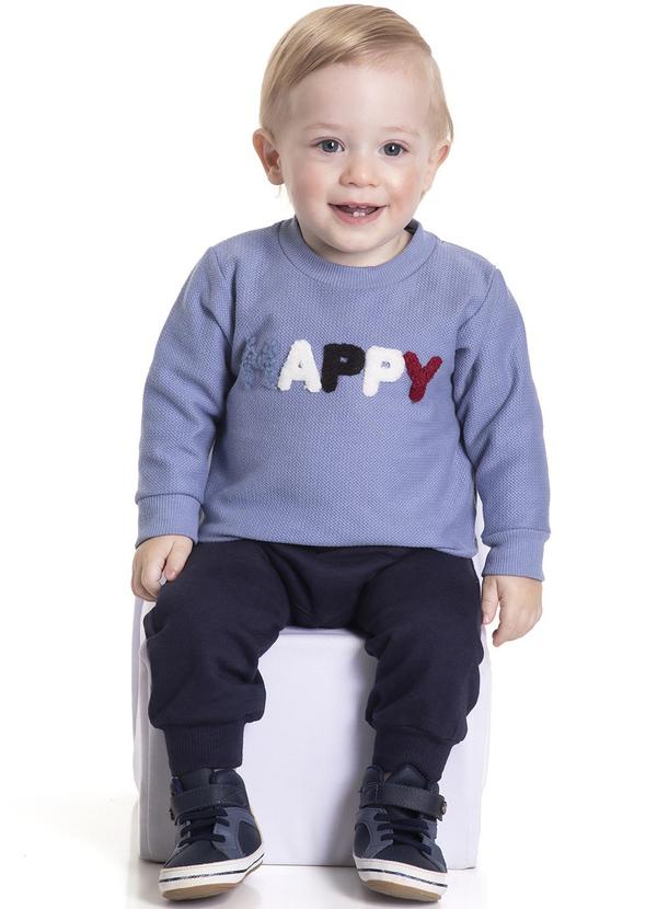 Randa Mundu - Conjunto Casaco Moletom/Calça Moletom Azul