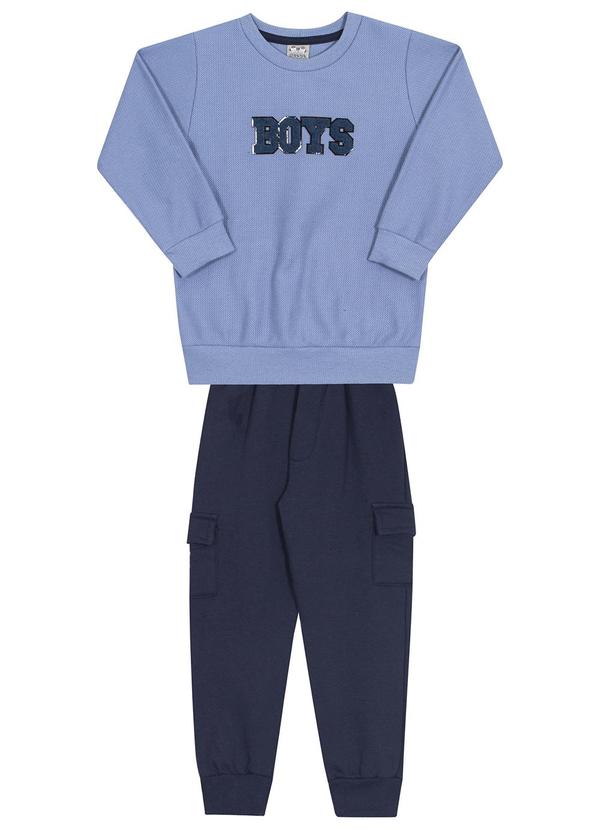 Randa Mundu - Conjunto Casaco Moletom/Calça Moletom Azul