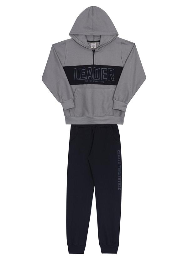 Randa Mundu - Conjunto Casaco Moletom/Calça Moletom Cinza