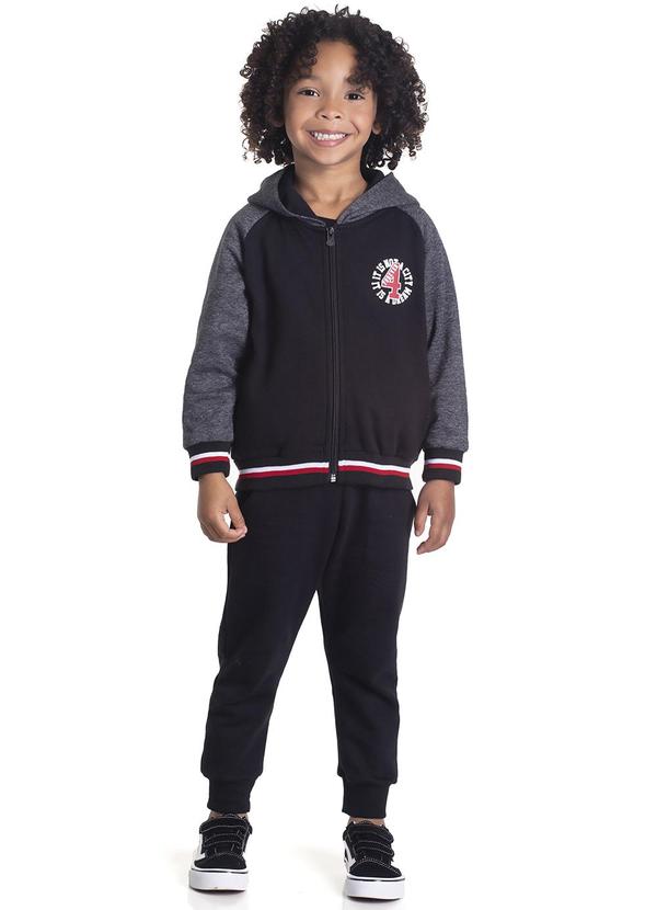 Randa Mundu - Conjunto Casaco Moletom / Calça Moletom Preto