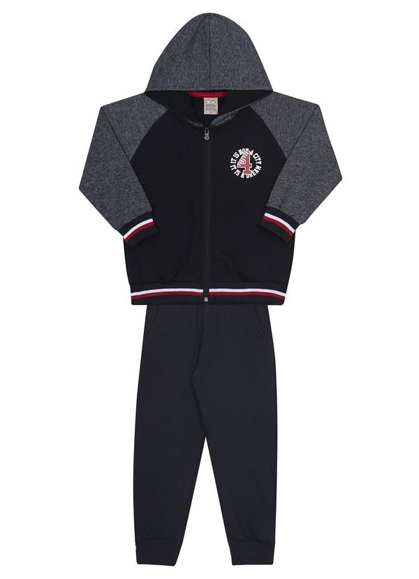 Randa Mundu - Conjunto Casaco Moletom / Calça Moletom Preto 2