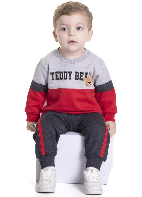 Randa Mundu - Conjunto Casaco Moletom/Calça Moletom Vermelho