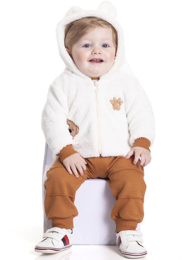 Randa Mundu - Conjunto Casaco Pelo / Calça Moletom Marrom