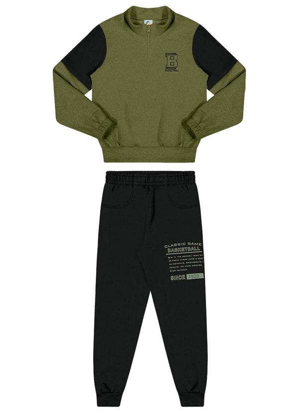 Alenice - Conjunto Casual Basquete Menino Verde