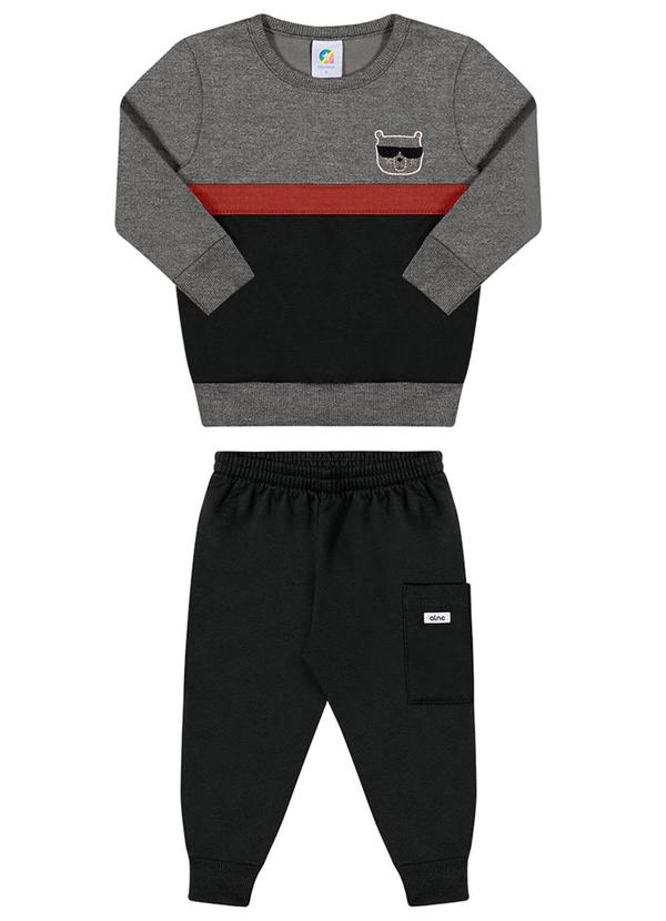 Alenice - Conjunto Casual Tricolor Menino Cinza