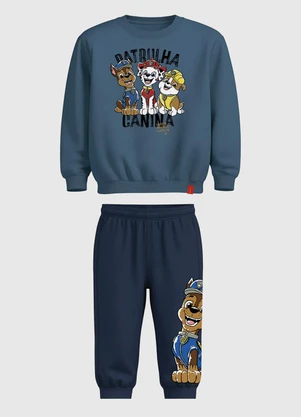 Malwee Kids - Conjunto Chase® em Moletom Flanelado Azul - MALWEE KIDS