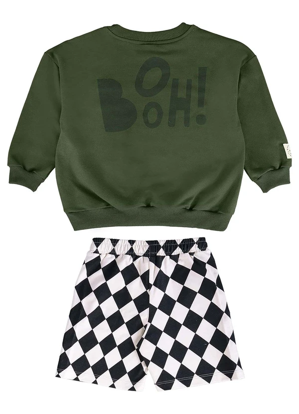 Três e Já - Conjunto com Blusão e Bermuda de Verde 4