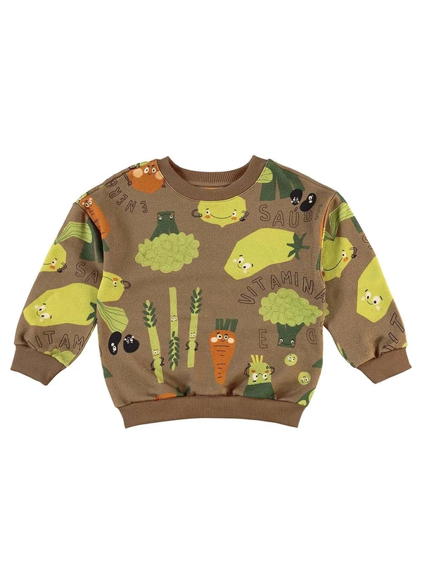 Três e Já - Conjunto com Blusão e Bermuda Marrom 4