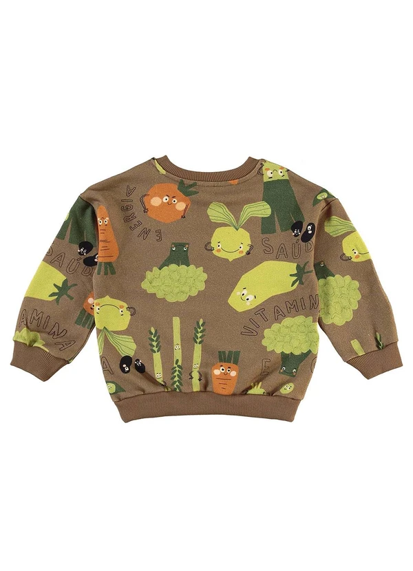 Três e Já - Conjunto com Blusão e Bermuda Marrom 5