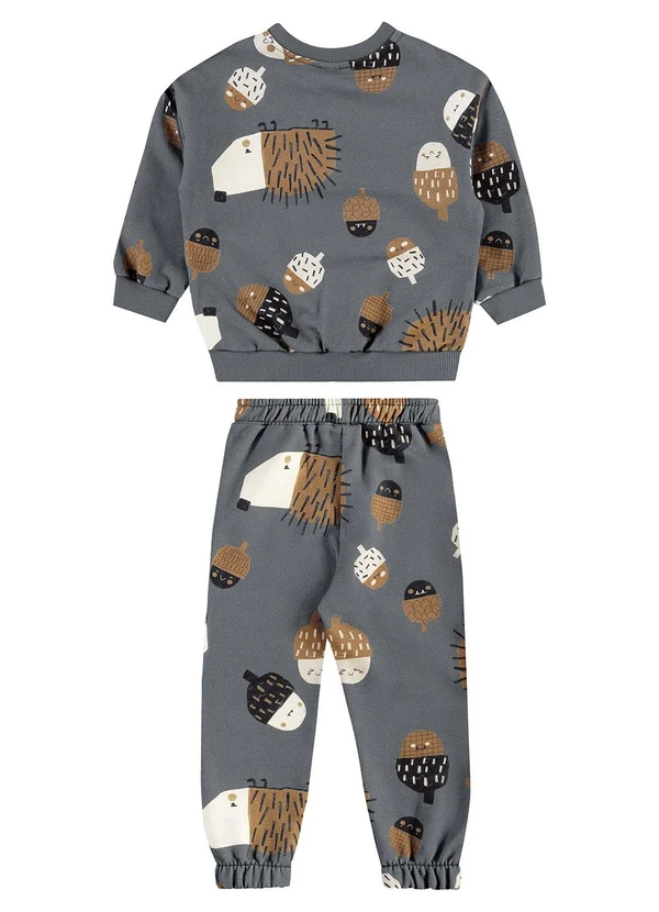 Três e Já - Conjunto com Blusão e Calça Cinza 3