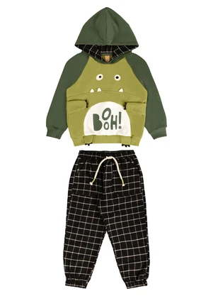 Três e Já - Conjunto com Blusão e Calça de Verde - TRÊS E JÁ