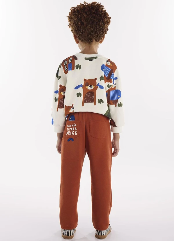 Três e Já - Conjunto com Blusão e Calça Marrom 2