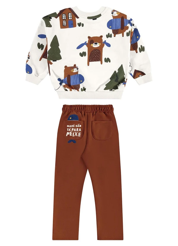 Três e Já - Conjunto com Blusão e Calça Marrom 4