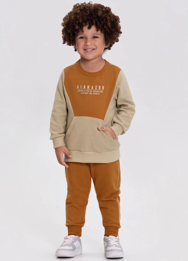 Alakazoo - Conjunto com Blusão Texturizado Laranja