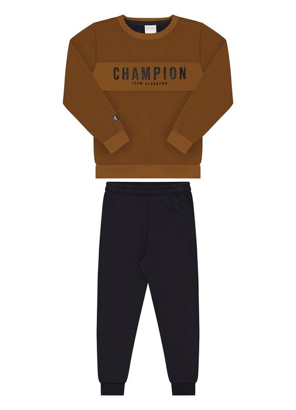 Alakazoo - Conjunto com Blusão Texturizado Laranja