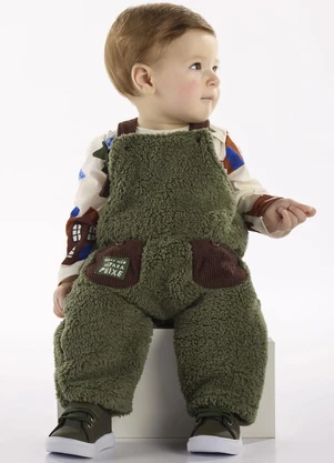 Três e Já - Conjunto com Body e Jardineira Verde - TRÊS E JÁ