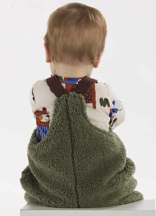 Três e Já - Conjunto com Body e Jardineira Verde 2