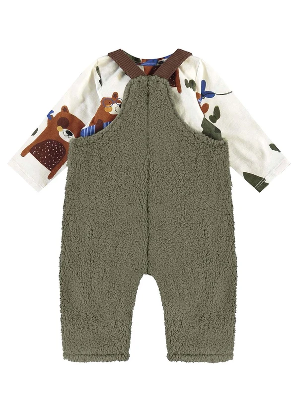 Três e Já - Conjunto com Body e Jardineira Verde 4