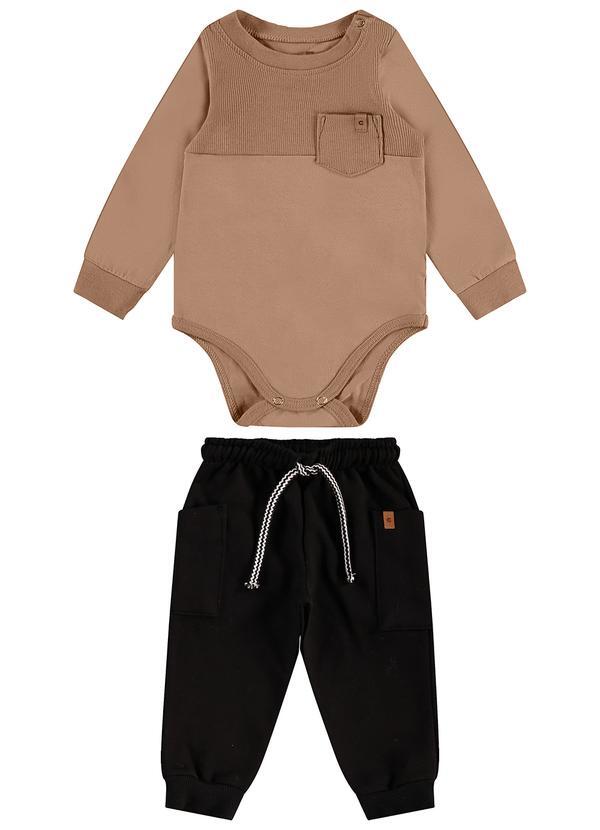 Carinhoso - Conjunto com Bolso Menino Bege