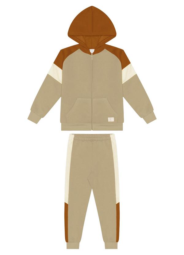 Alakazoo - Conjunto com Bolsos e Recortes Texturizados Bege 2