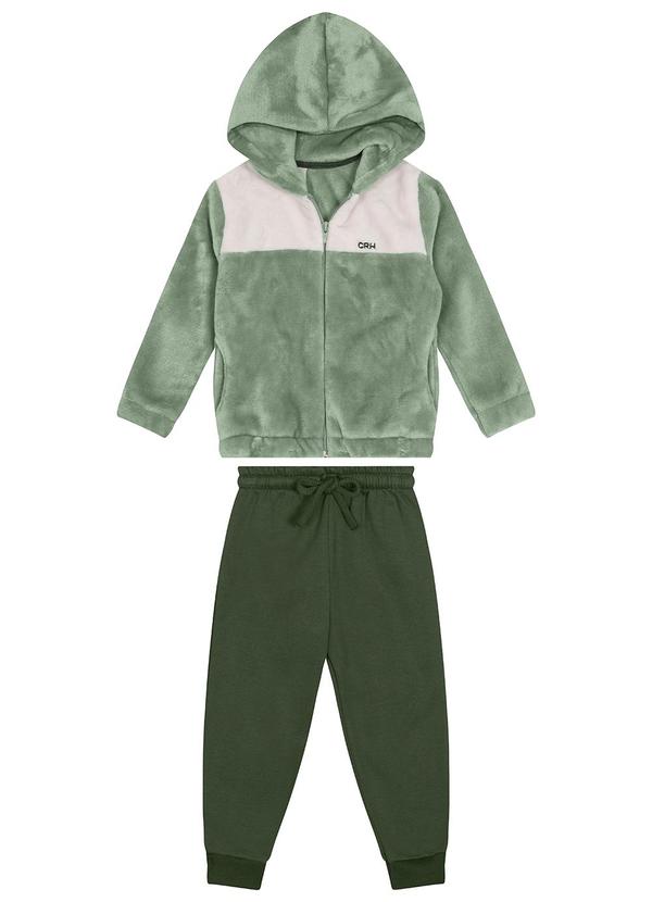 Carinhoso - Conjunto com Bordado Jogger Menino Verde