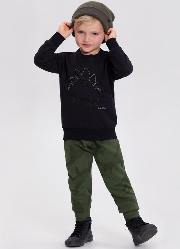 Alakazoo - Conjunto com Calça e Blusão Bordado Verde