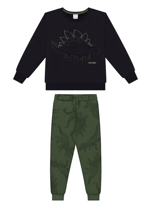 Alakazoo - Conjunto com Calça e Blusão Bordado Verde 2