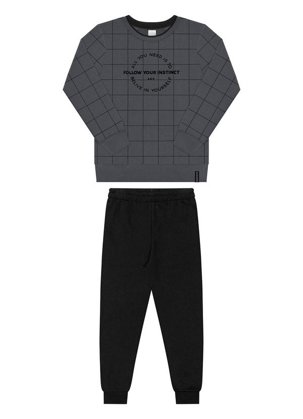 Alakazoo - Conjunto com Calça e Blusão em Moletom Cinza 2