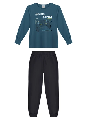 Alakazoo - Conjunto com Calça e Camiseta Azul - ALAKAZOO