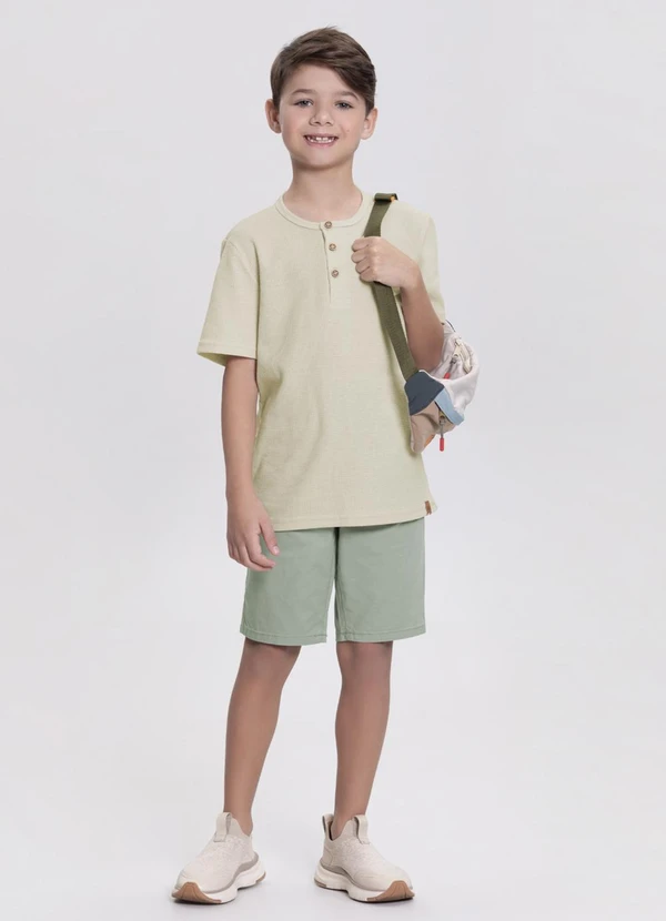 Alakazoo - Conjunto com Camisa e Bermuda de Sarja Verde 1