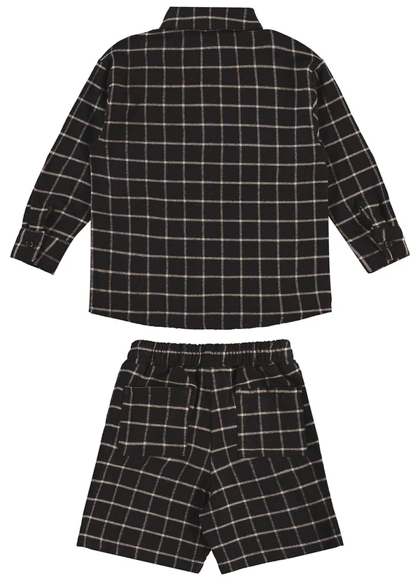 Três e Já - Conjunto com Camisa e Bermuda Preto 3