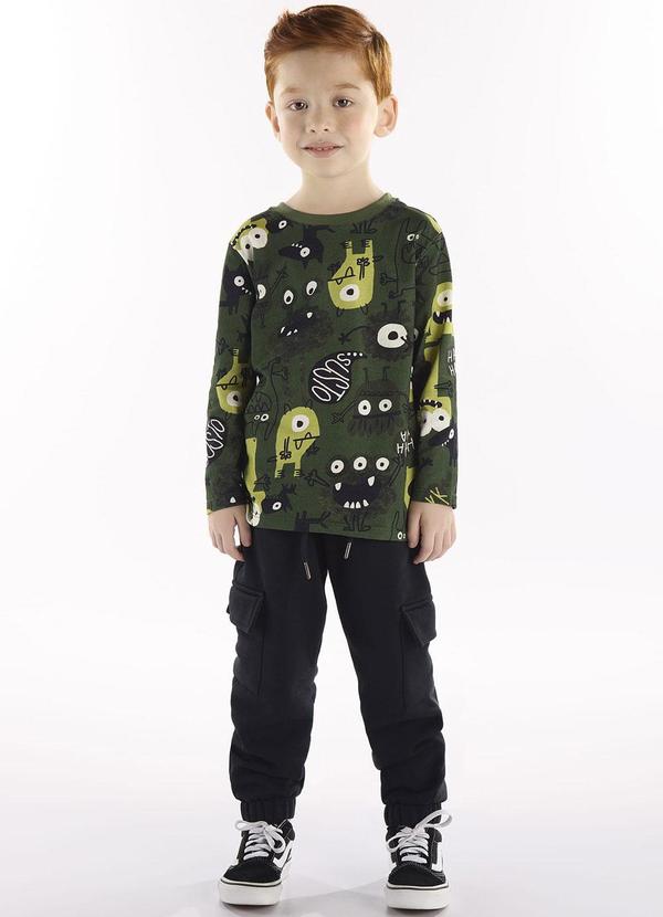 CONJUNTO CAMISA + CALCA - AZUL / VERDE