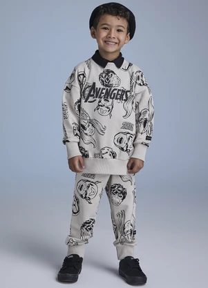 Youccie - Conjunto com Estampa da Marvel Branco - YOUCCIE