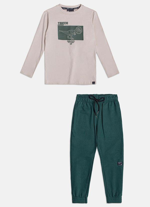 Youccie - Conjunto com Estampa de Dinossauro Cru